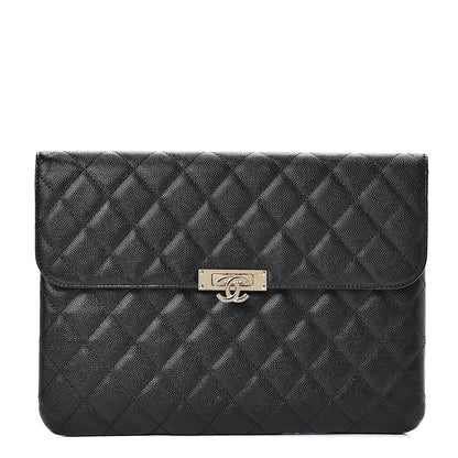 Chanel Caviar Quilted Medium Golden Class Pouch Black 1 of 7
