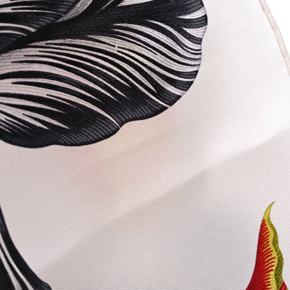 Hermes Silk Tulipomanie Scarf 90 White Corail Gris 5 of 5