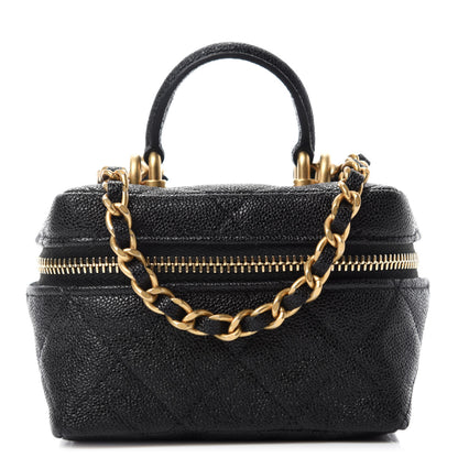 Chanel Caviar Quilted Mini Top Handle Vanity With Chain Black 1 of 11