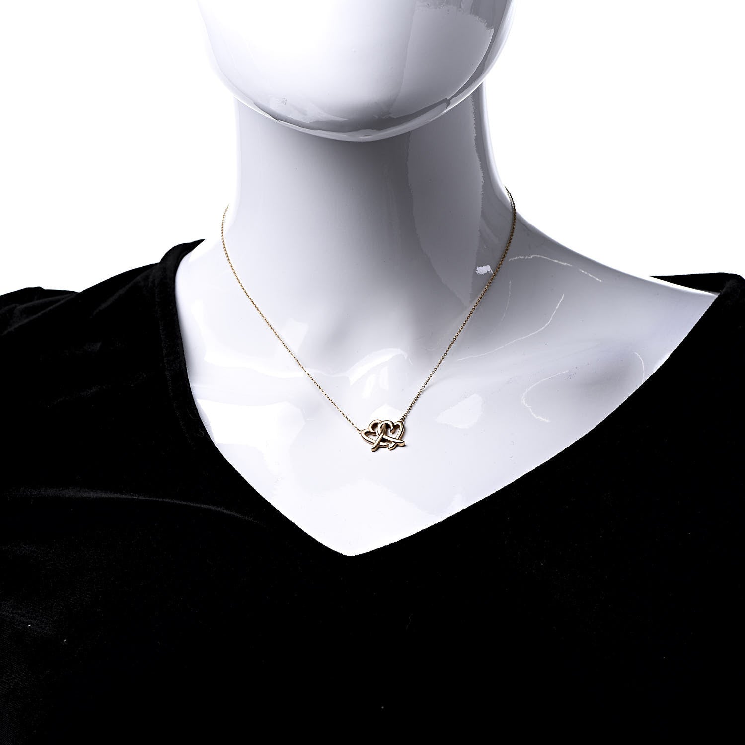Tiffany 18K Rose Gold Paloma Picasso Loving Heart Interlocking Pendant Necklace 2 of 6