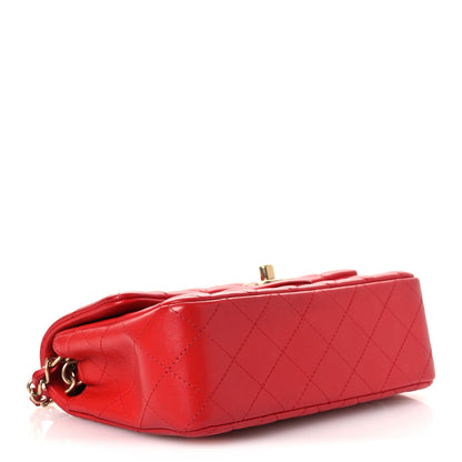 Chanel Lambskin Quilted Mini Rectangular Flap Red 4 of 14