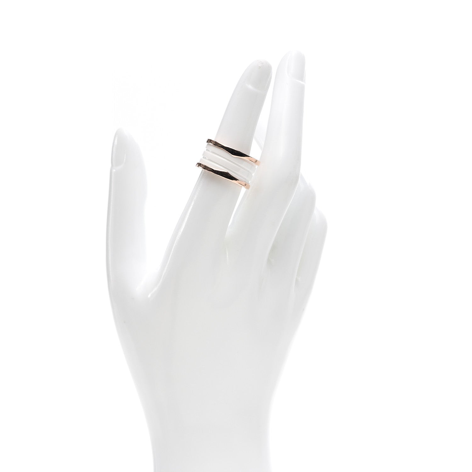 Bulgari 18K Rose Gold White Ceramic B.Zero1 Four-Band Ring 54 7 2 of 7