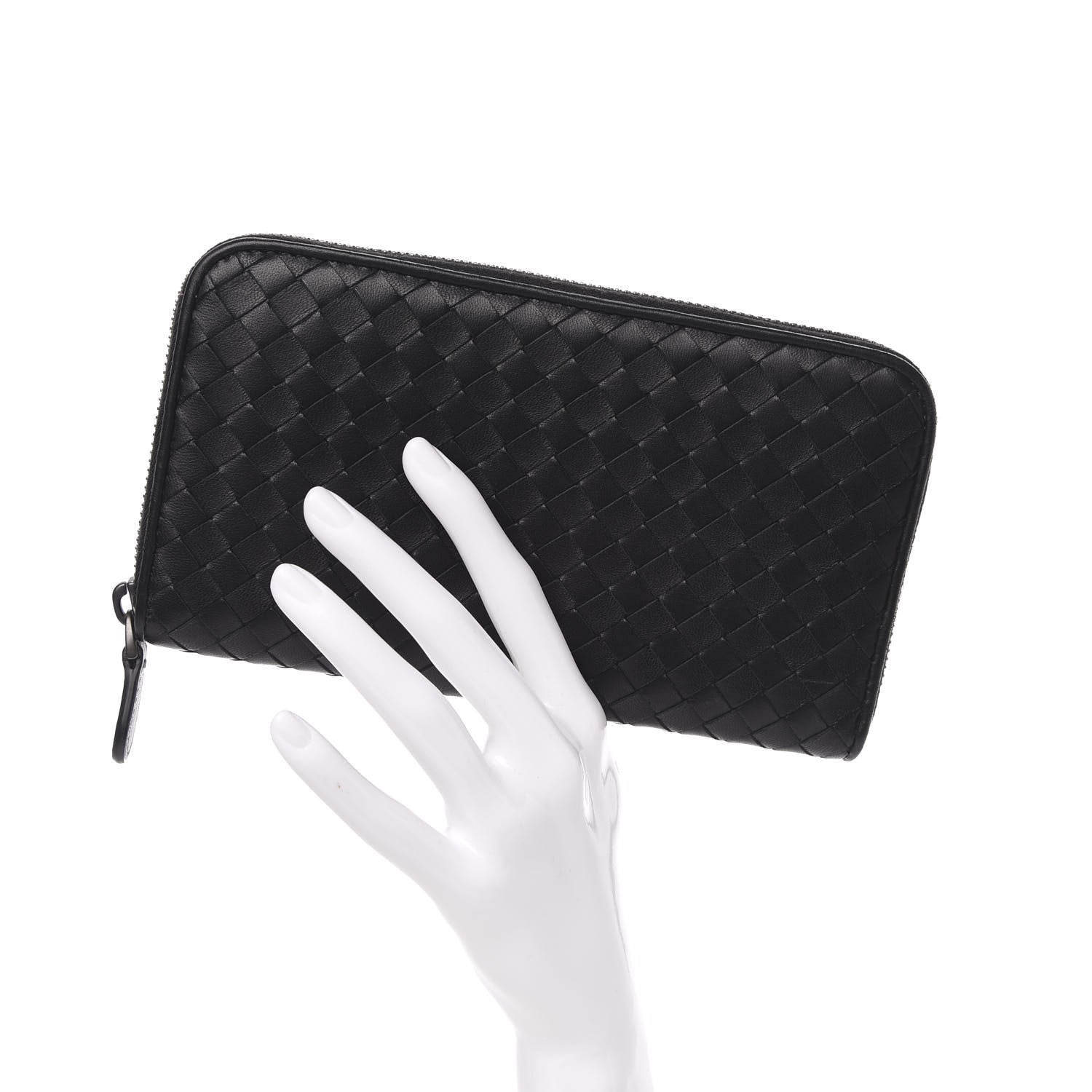 Bottega Veneta Nappa Intrecciato Zip Around Wallet Black 2 of 7