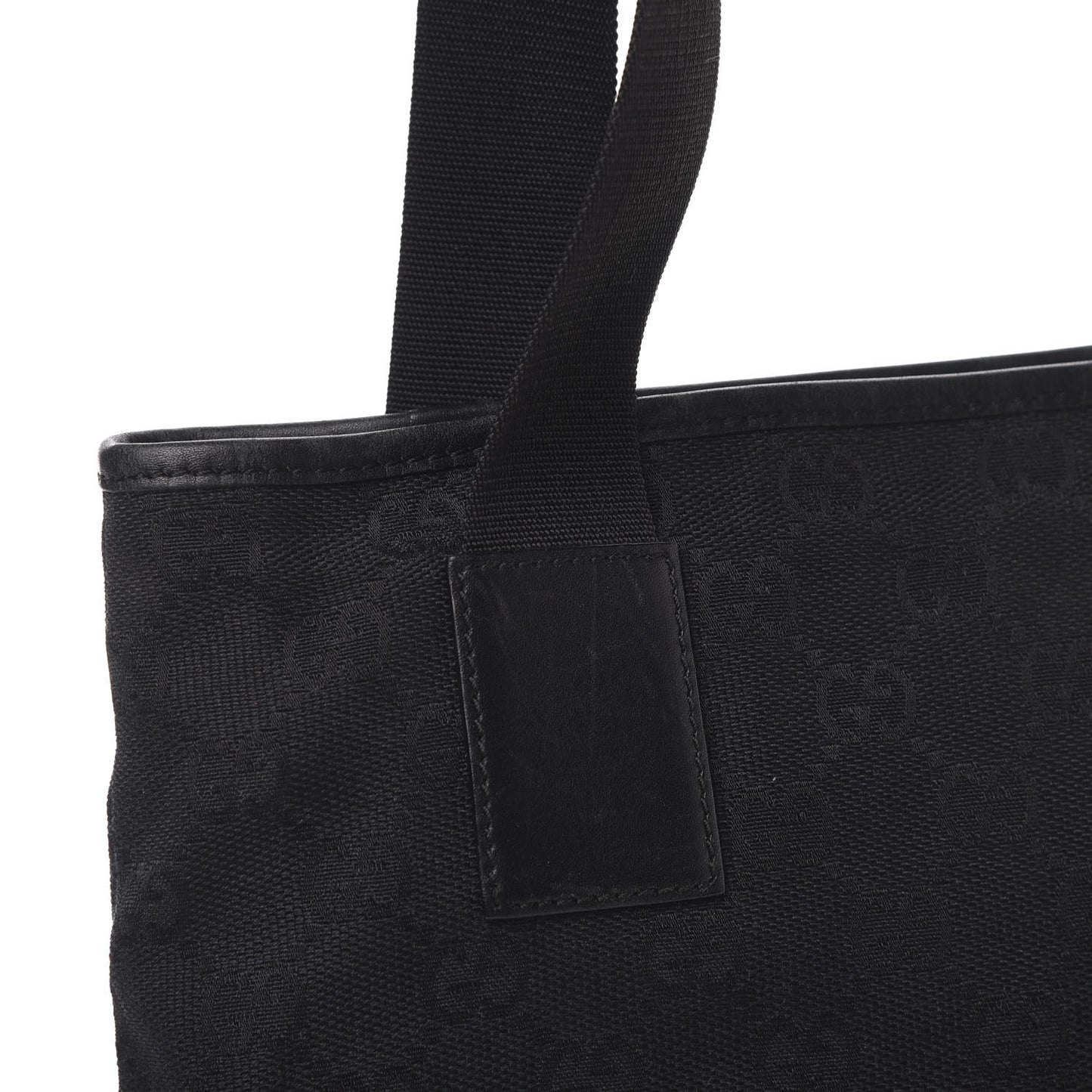 Nylon Calfskin Large Tote Black