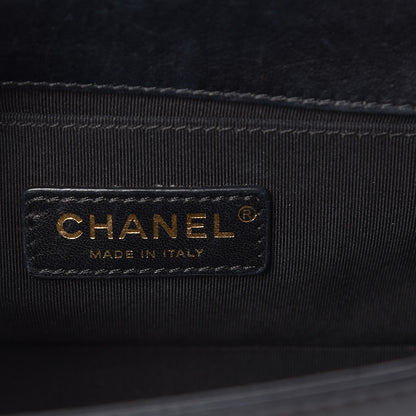 Chanel Tweed Lambskin Quilted Small Braided Jacket Boy Flap Black 6 of 14