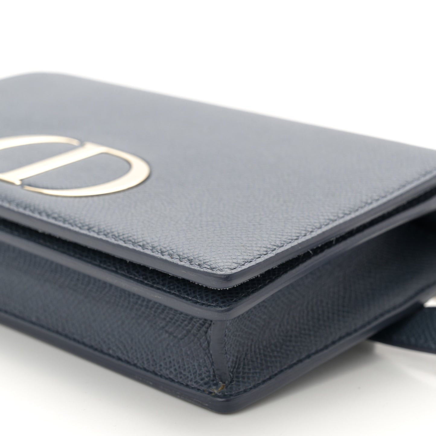 Grained Calfskin 30 Montaigne 2 in 1 Pouch Dark Blue