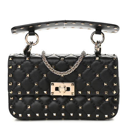 Valentino Garavani Lambskin Small Rockstud Spike Shoulder Bag Black 1 of 9