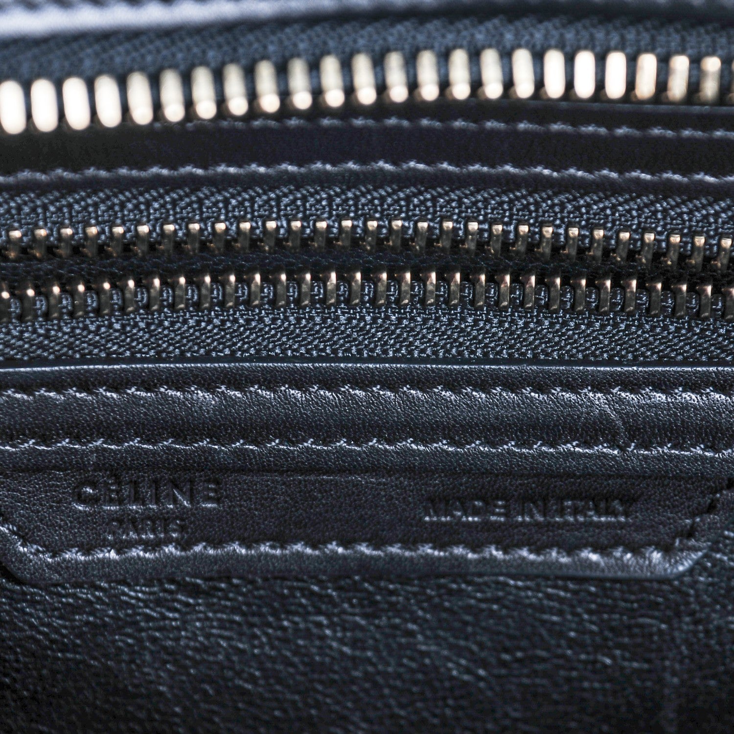 Celine Smooth and Textured Calfskin Micro Bi-Color Luggage Black White 6 of 8