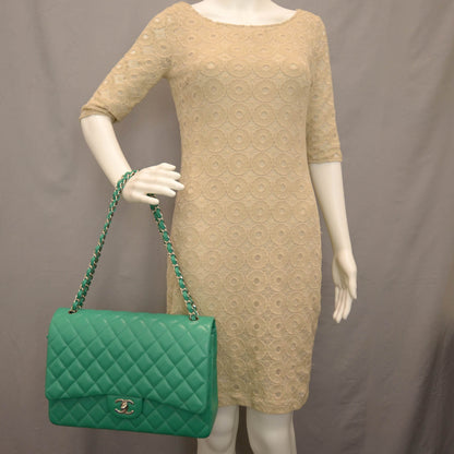Chanel Lambskin Maxi Double Flap Menthe Green 2 of 10