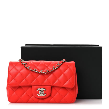Chanel Lambskin Quilted Mini Rectangular Flap Red 13 of 13