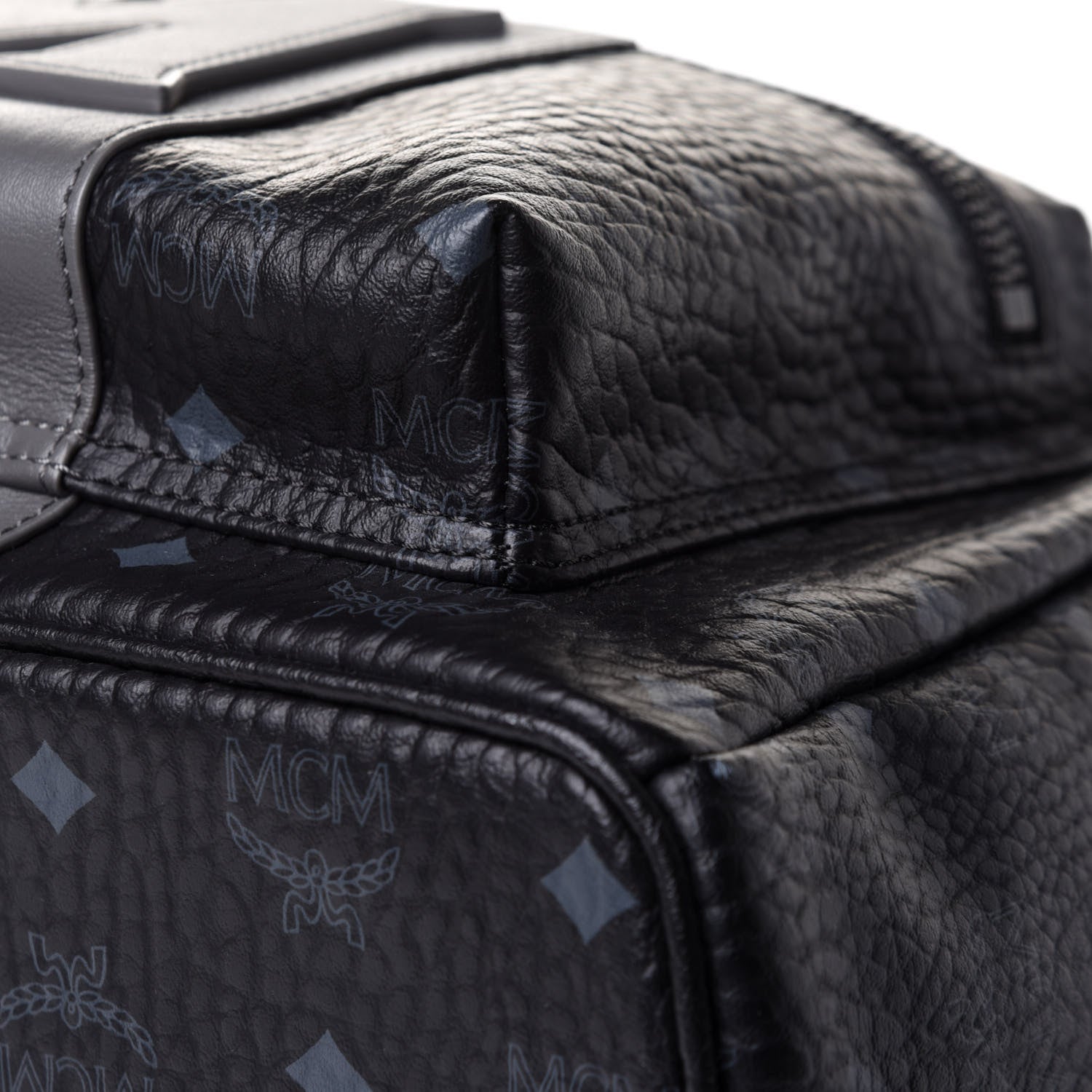 MCM Visetos Medium Stark Logo Stripe Backpack Black 19 of 21