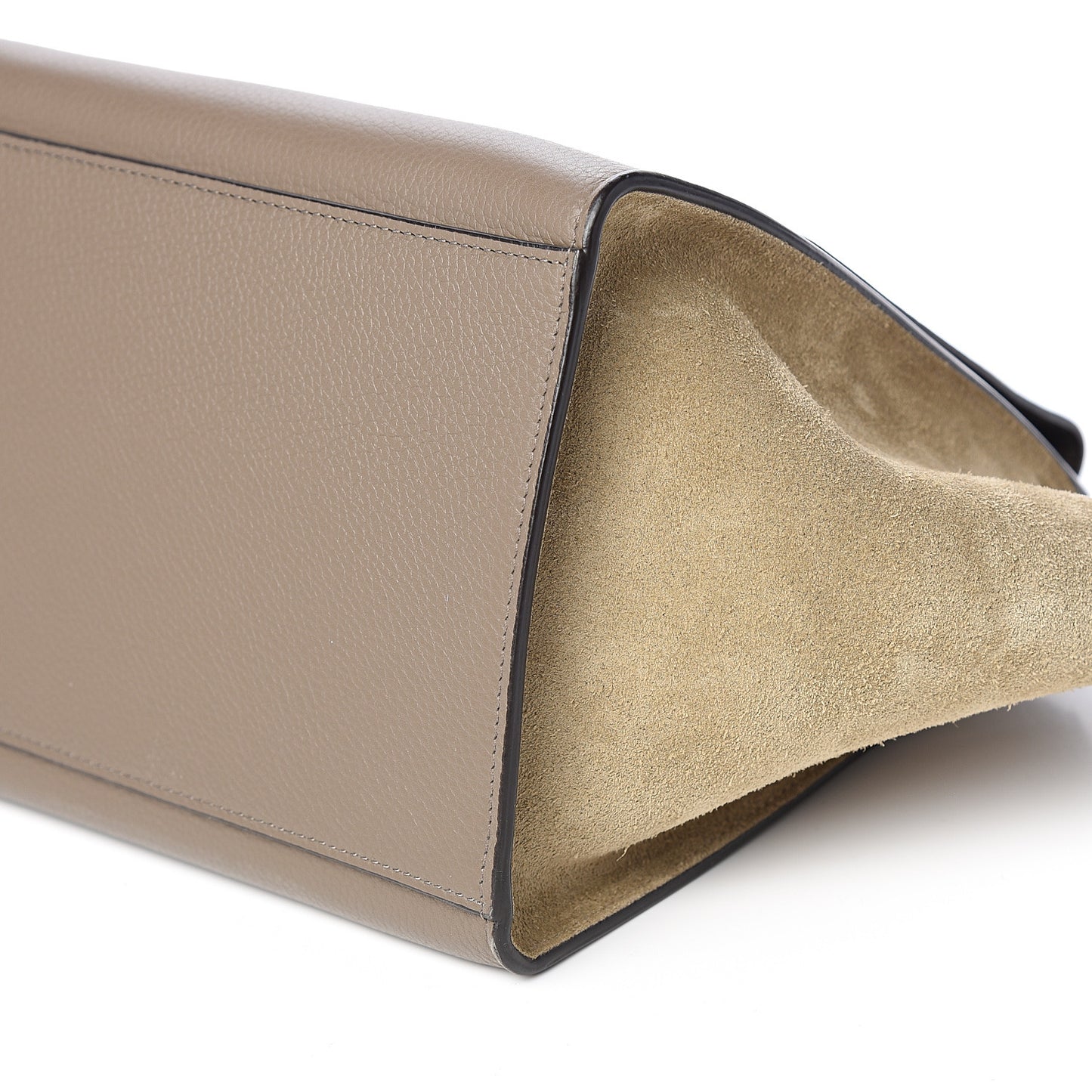 Drummed Calfskin Suede Small Trapeze Souris
