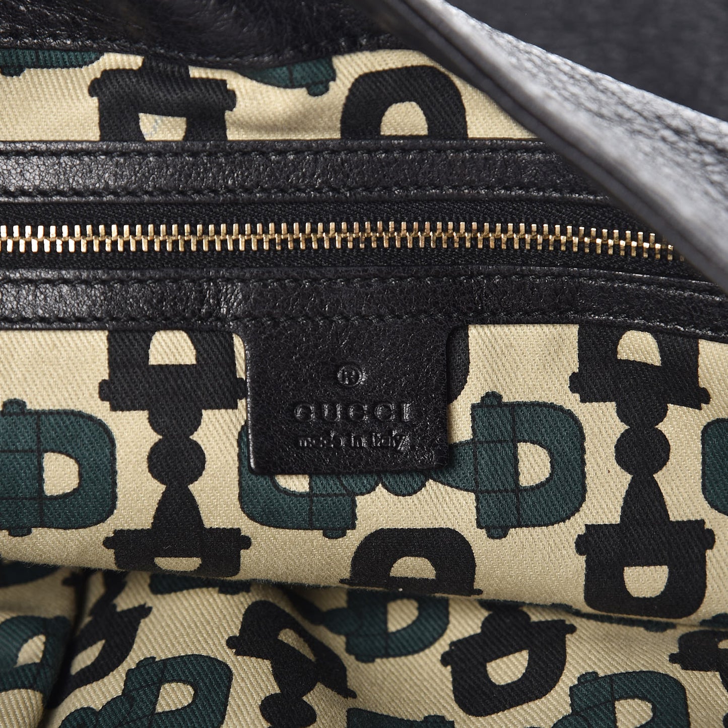 Leather Guccissima Trim Large Signoria Hobo Black