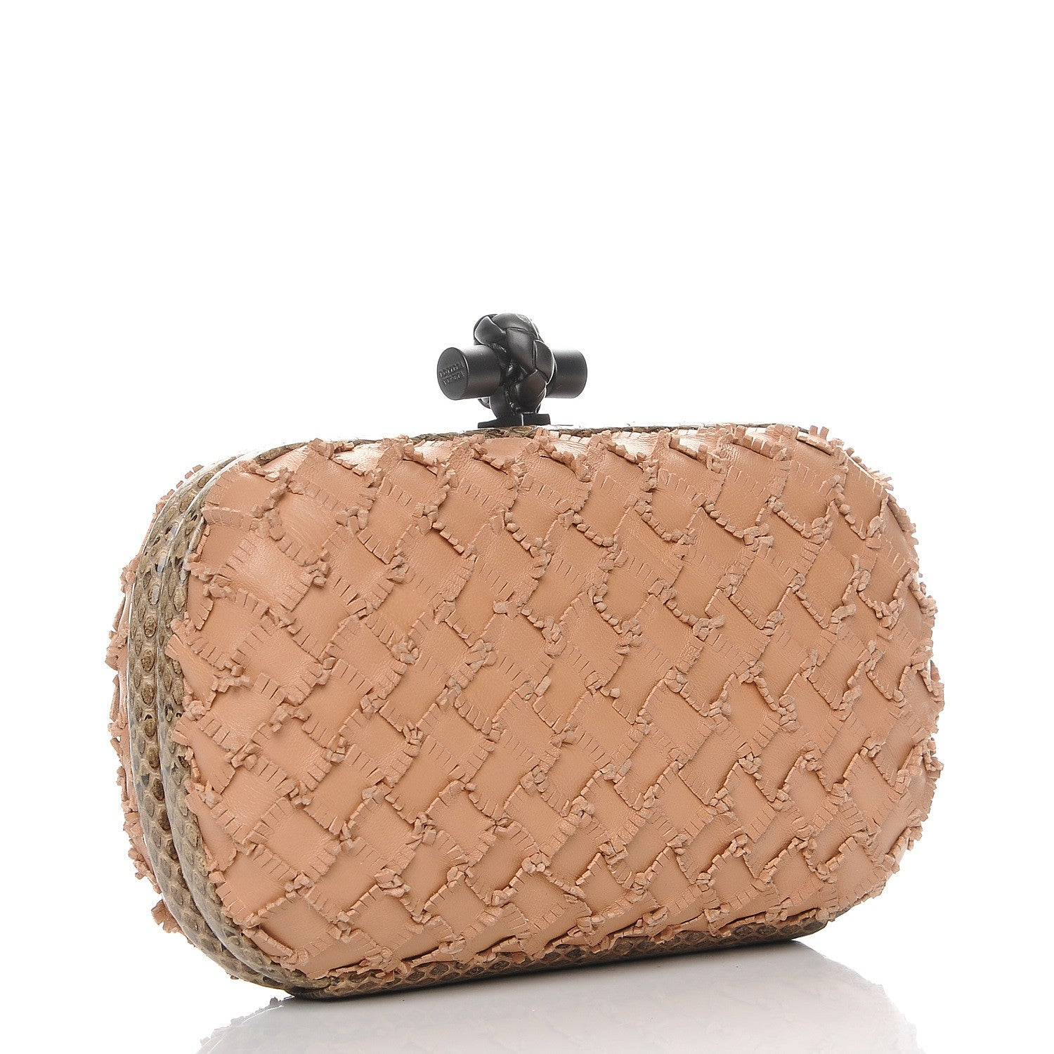 Bottega Veneta Ayers Nappa Fringe Intrecciato Knot Clutch Pink 3 of 6
