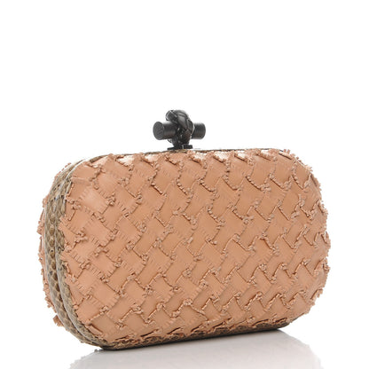 Bottega Veneta Ayers Nappa Fringe Intrecciato Knot Clutch Pink 3 of 6