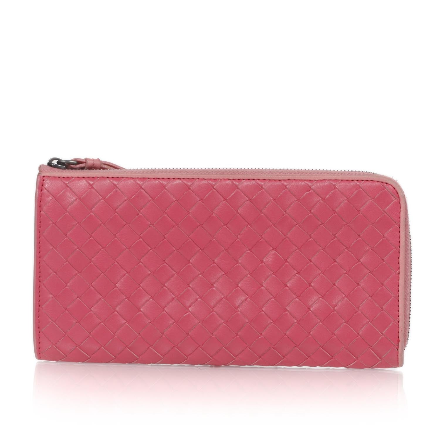 Bottega Veneta Nappa Intrecciato Zip Around Wallet Petal Pink 1 of 11