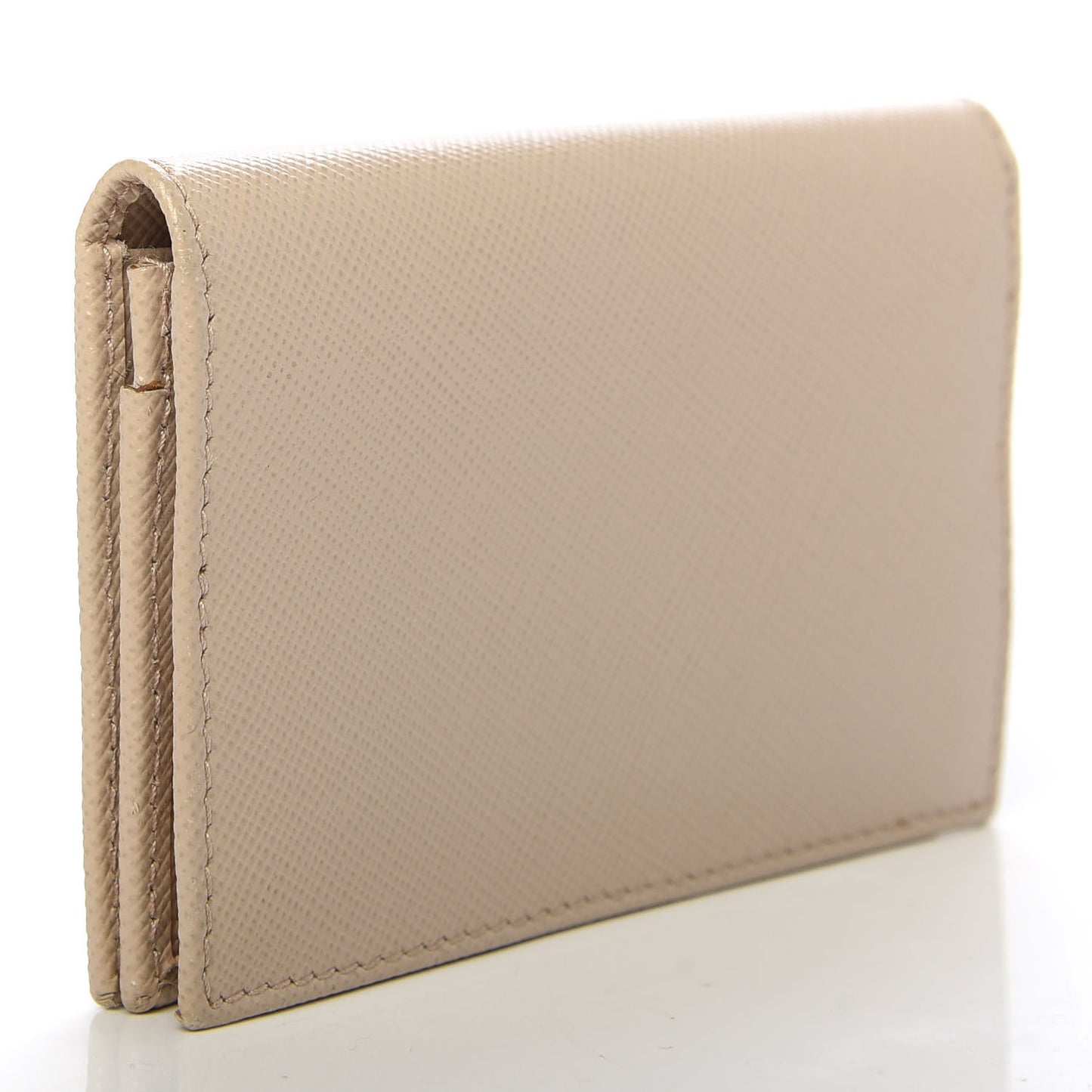 Saffiano Metal Bi-Fold Card Holder Wallet Cammeo