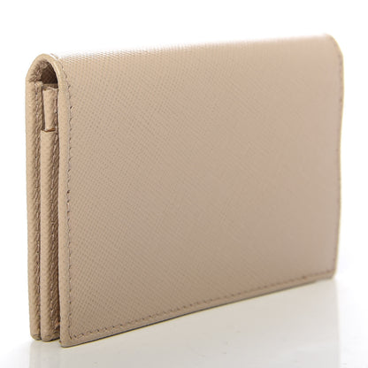 Prada Saffiano Metal Bi-Fold Card Holder Wallet Cammeo 3 of 6