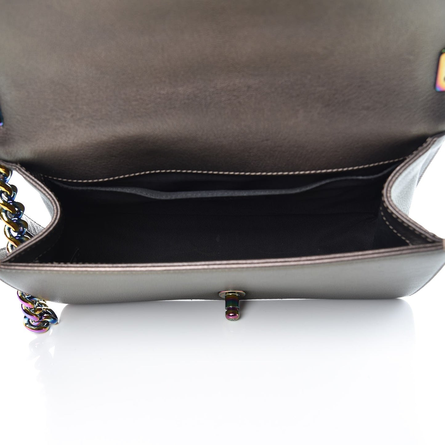 Iridescent Goatskin Quilted Medium Boy Flap Dark Gold