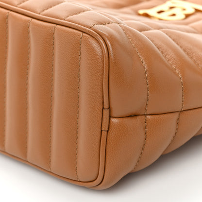 Burberry Lambskin Quilted Mini Lola Bucket Bag Maple Brown 8 of 8