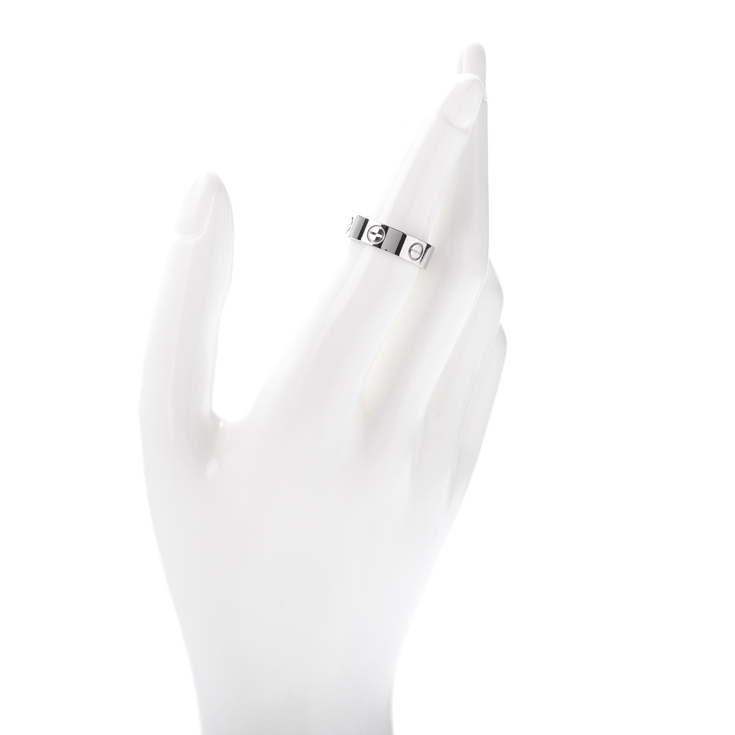 Cartier 18K White Gold 5.5mm LOVE Ring 51 5.75 2 of 4