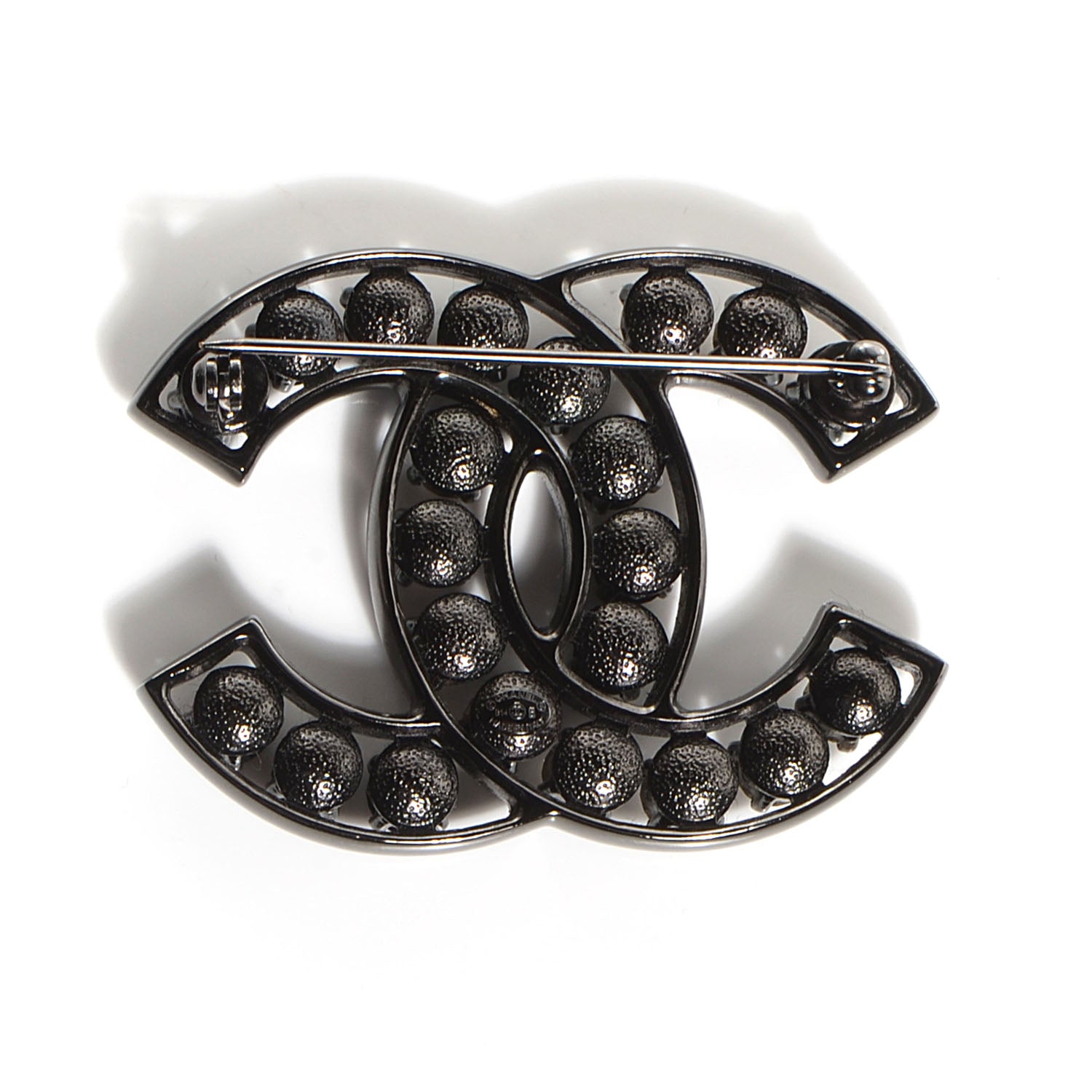 Chanel Crystal CC Brooch Black 3 of 6