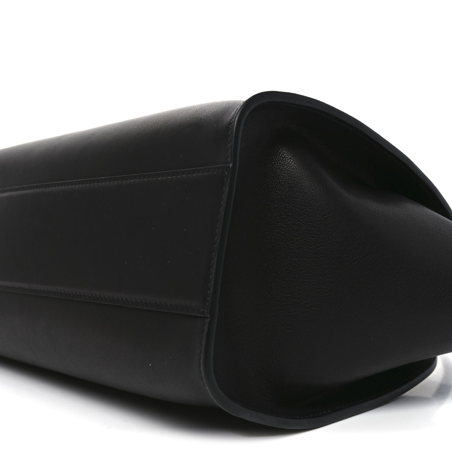 Polished Saddle Calfskin Marlo 12 Tote Bag Black