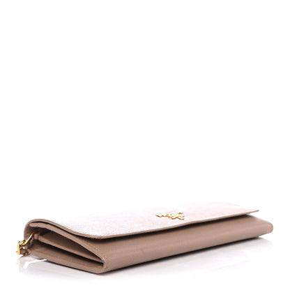 Prada Saffiano Metal Oro Chain Wallet Cammeo 3 of 4