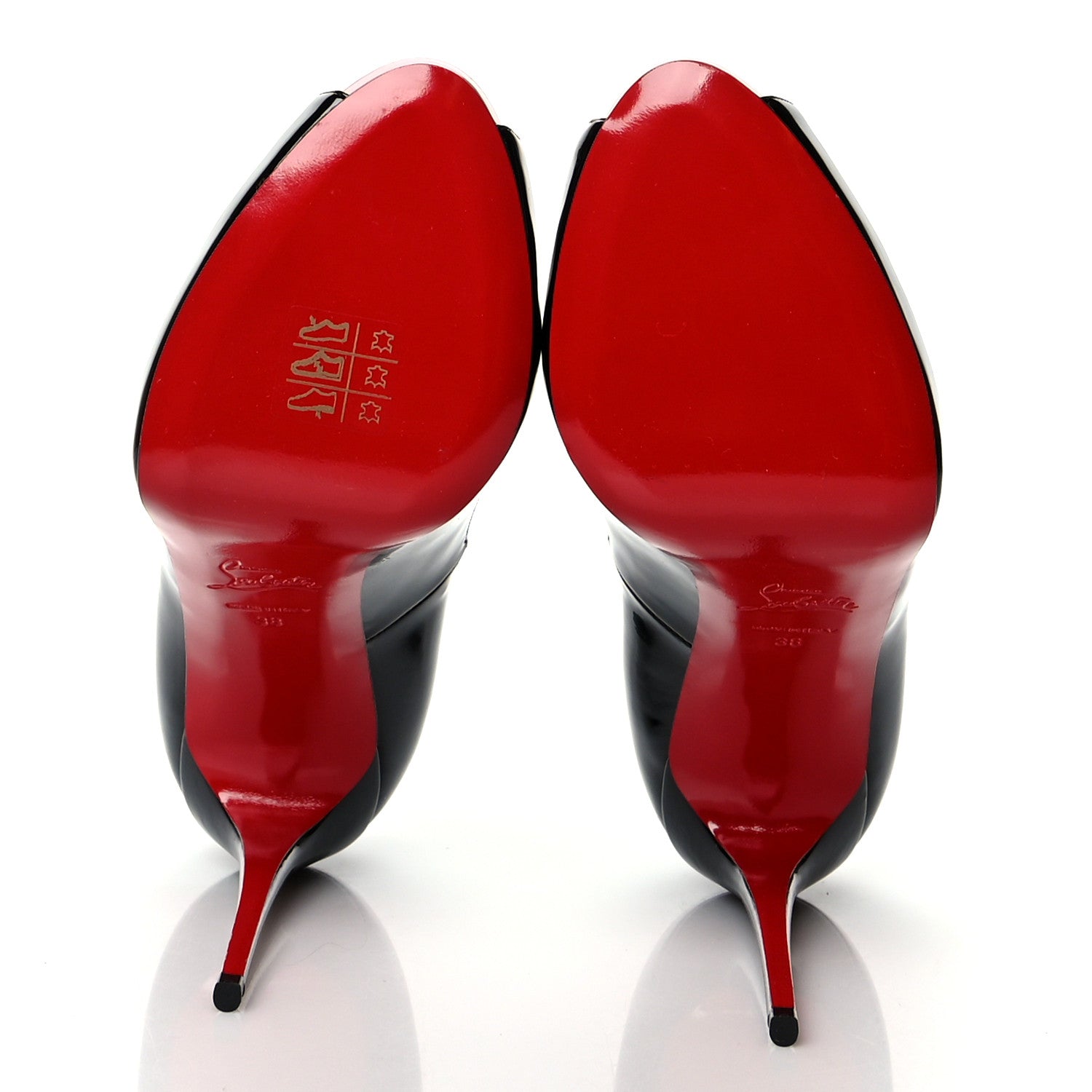 Christian Louboutin Patent New Very Prive 120 Pumps 38 Black Red 5 of 7