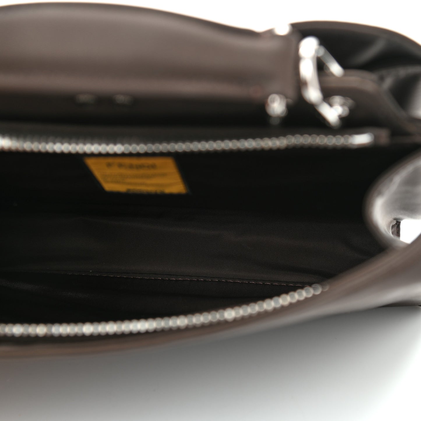 Nylon Vitello Cover Logo Embossed Mini Peekaboo I SEE U Satchel Ebano Sunflower