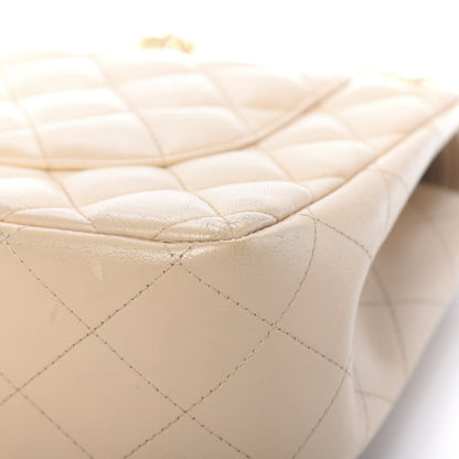 Chanel Lambskin Quilted Jumbo Double Flap Beige 15 of 18