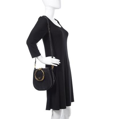 Chloe Calfskin Suede Medium Nile Bracelet Bag Black 2 of 16