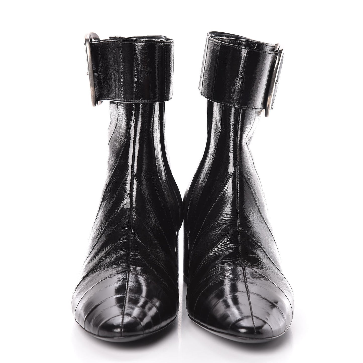 Shiny Eel Joplin Buckle Booties 38.5 Black