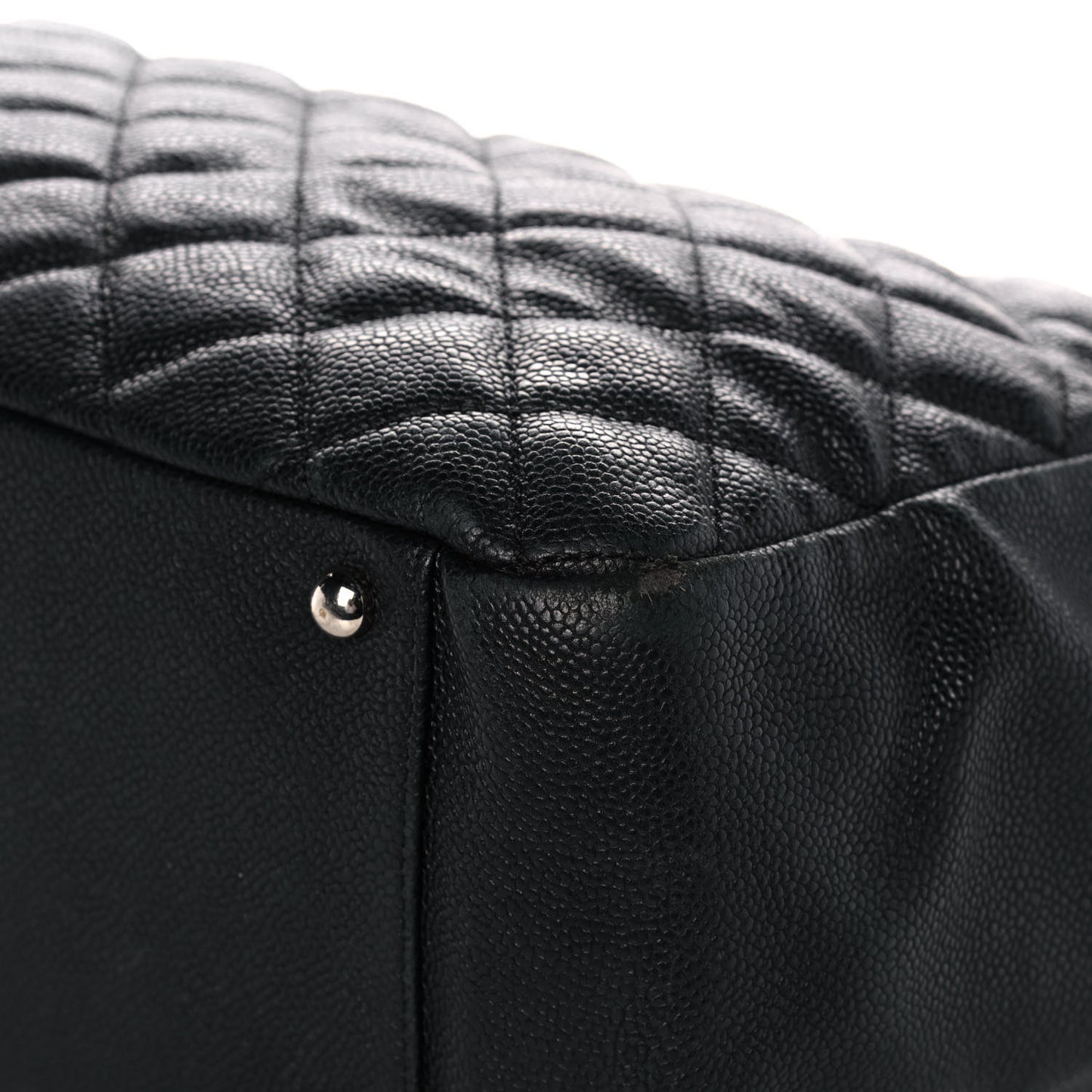 Caviar Quilted Easy Zip Flap Tote Black