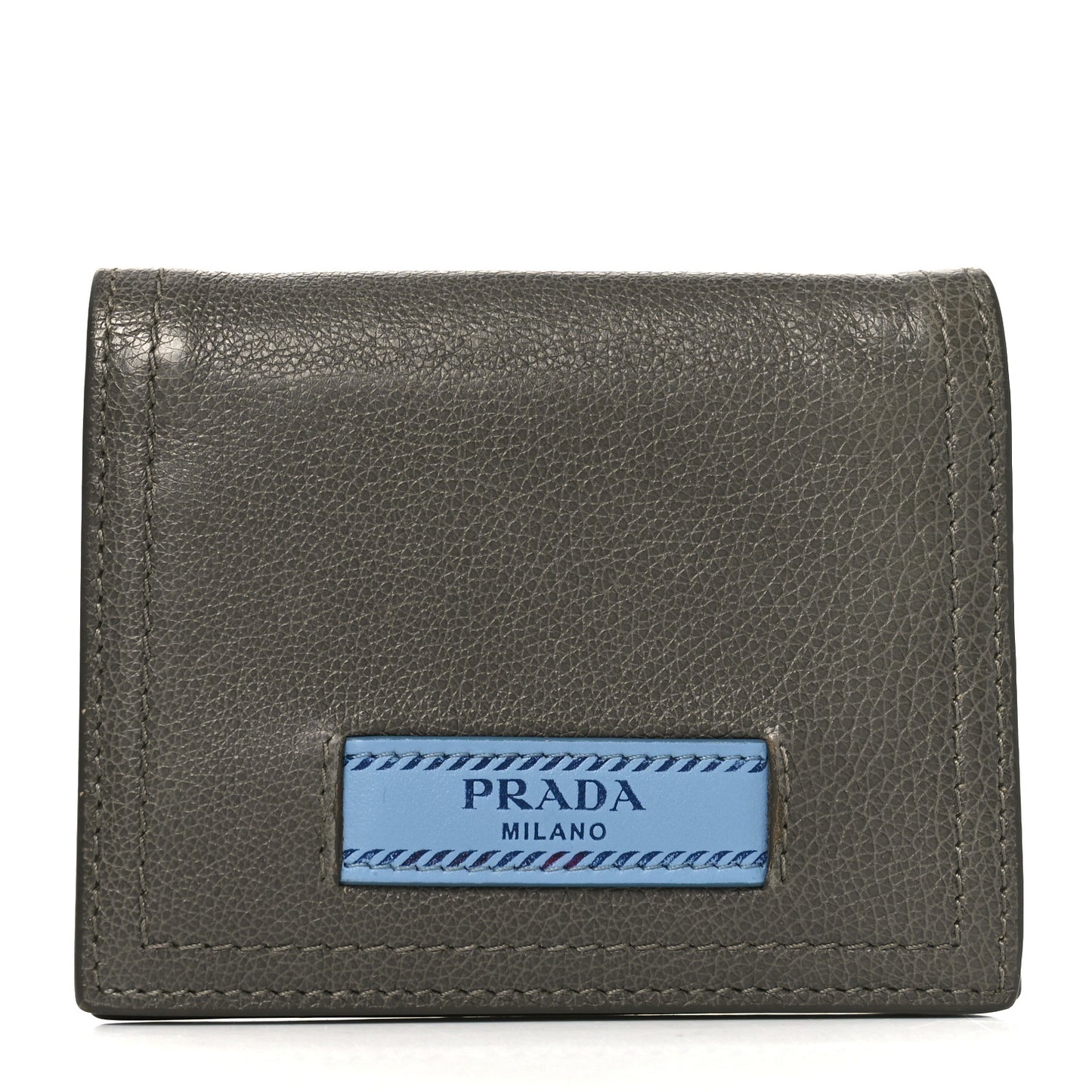 Glace Calfskin City Calfskin Etiquette Compact Wallet Marine Astrale