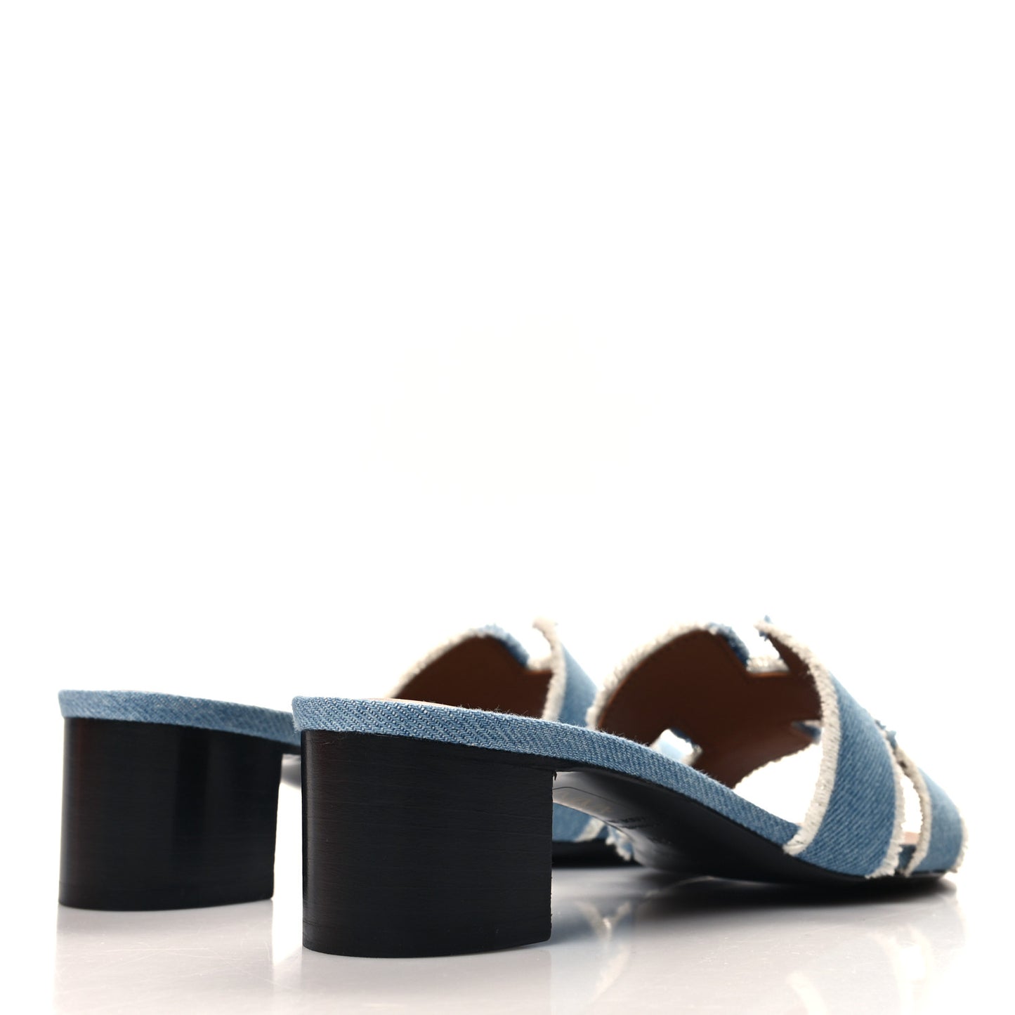 Denim Fringe Oasis Sandals 37 Bleu Clair