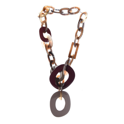 Hermes Lacquered Wood Buffalo Horn Duncan Necklace 3 of 6
