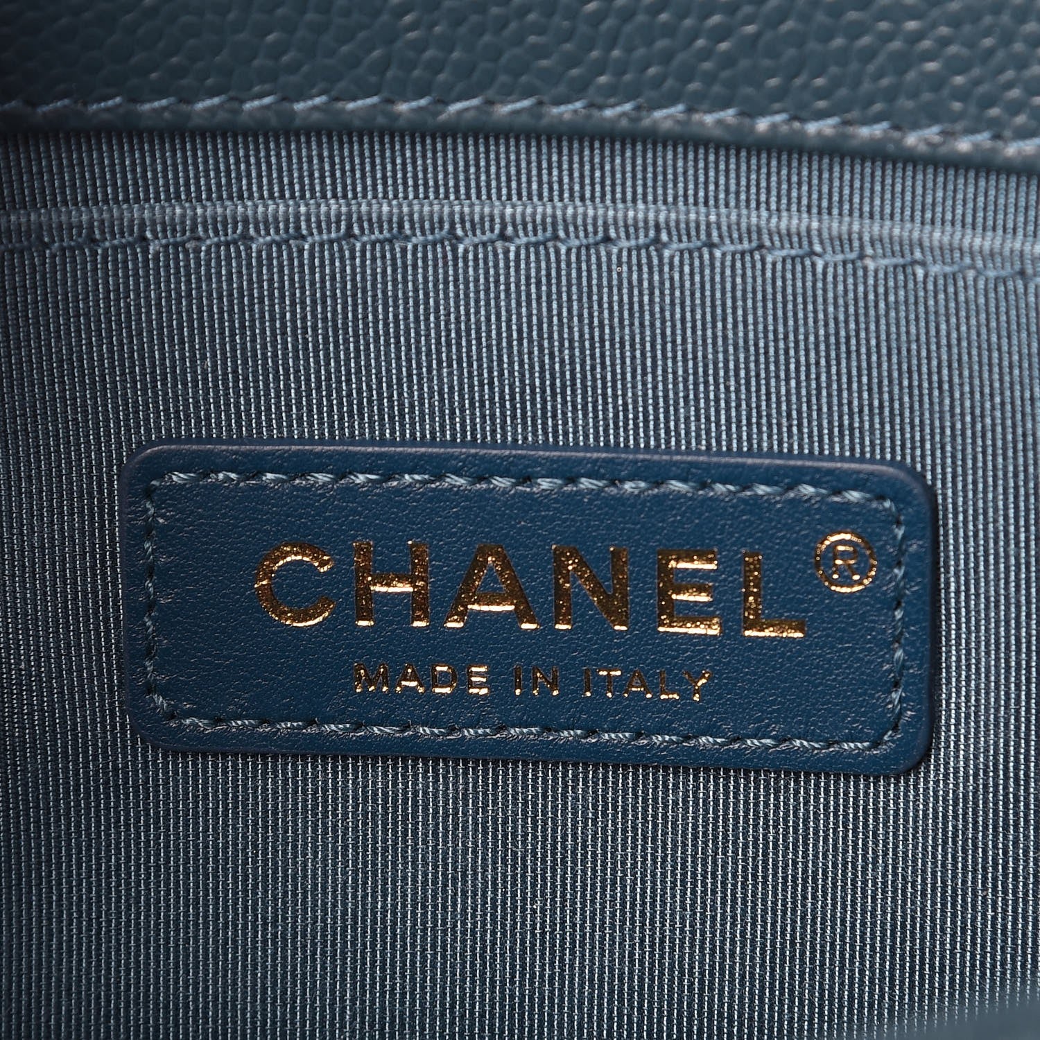 Chanel Caviar Chevron Quilted Small Boy Flap Blue 6 of 8