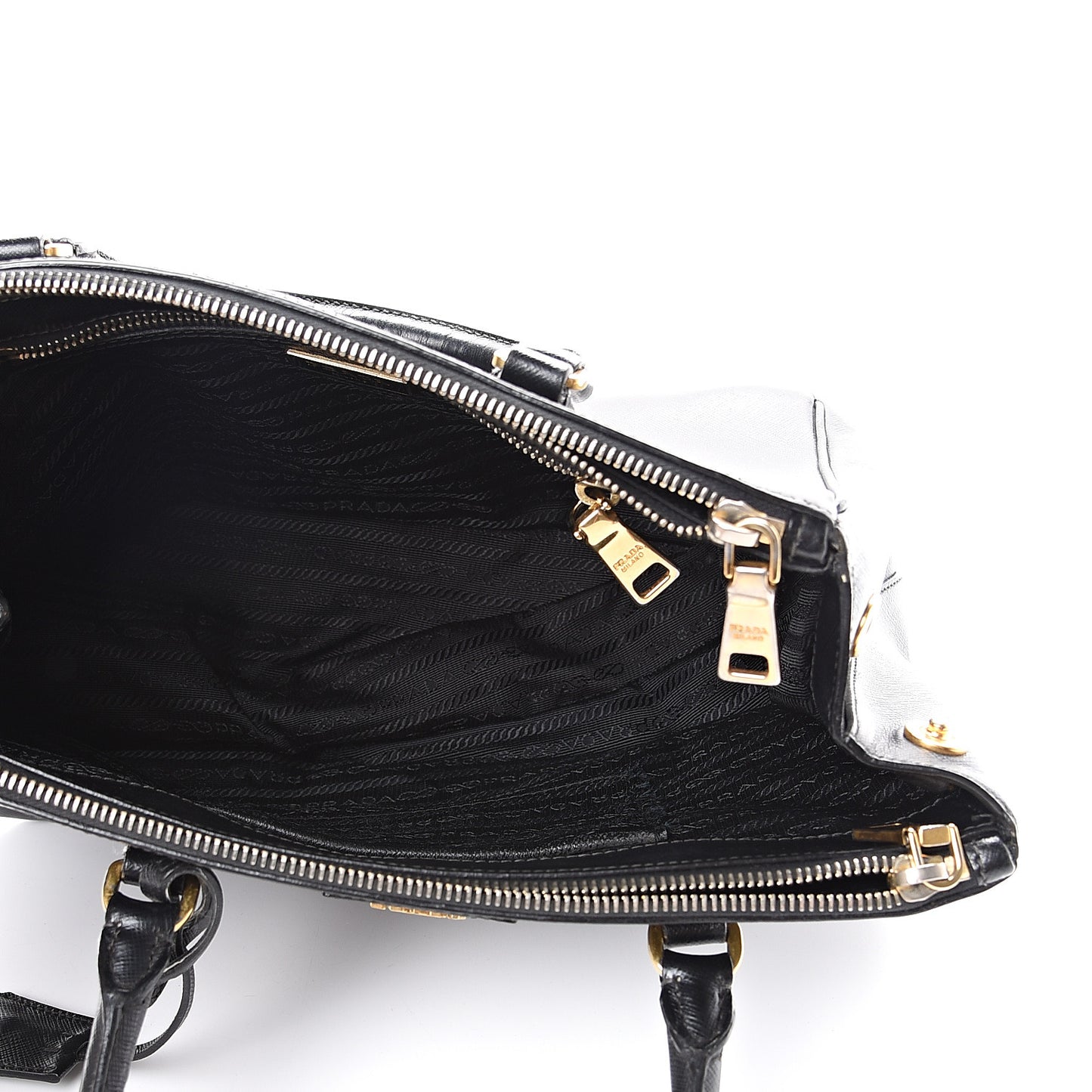 Saffiano Small Galleria Double Zip Tote Black
