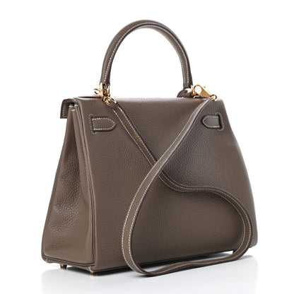 Hermes Taurillon Clemence Kelly Retourne 28 Etoupe 3 of 11