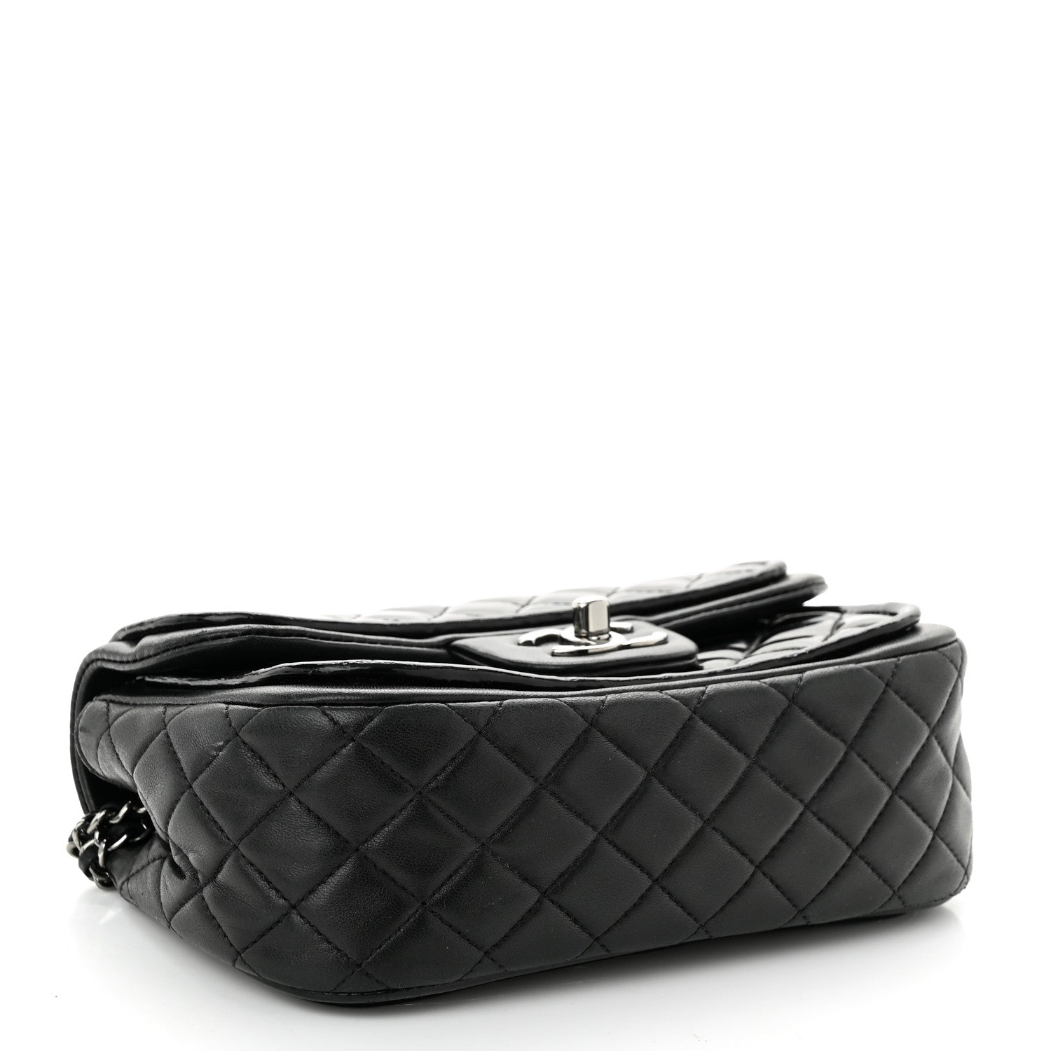 Chanel Lambskin Patent Quilted Twist Mini Flap Black 4 of 11