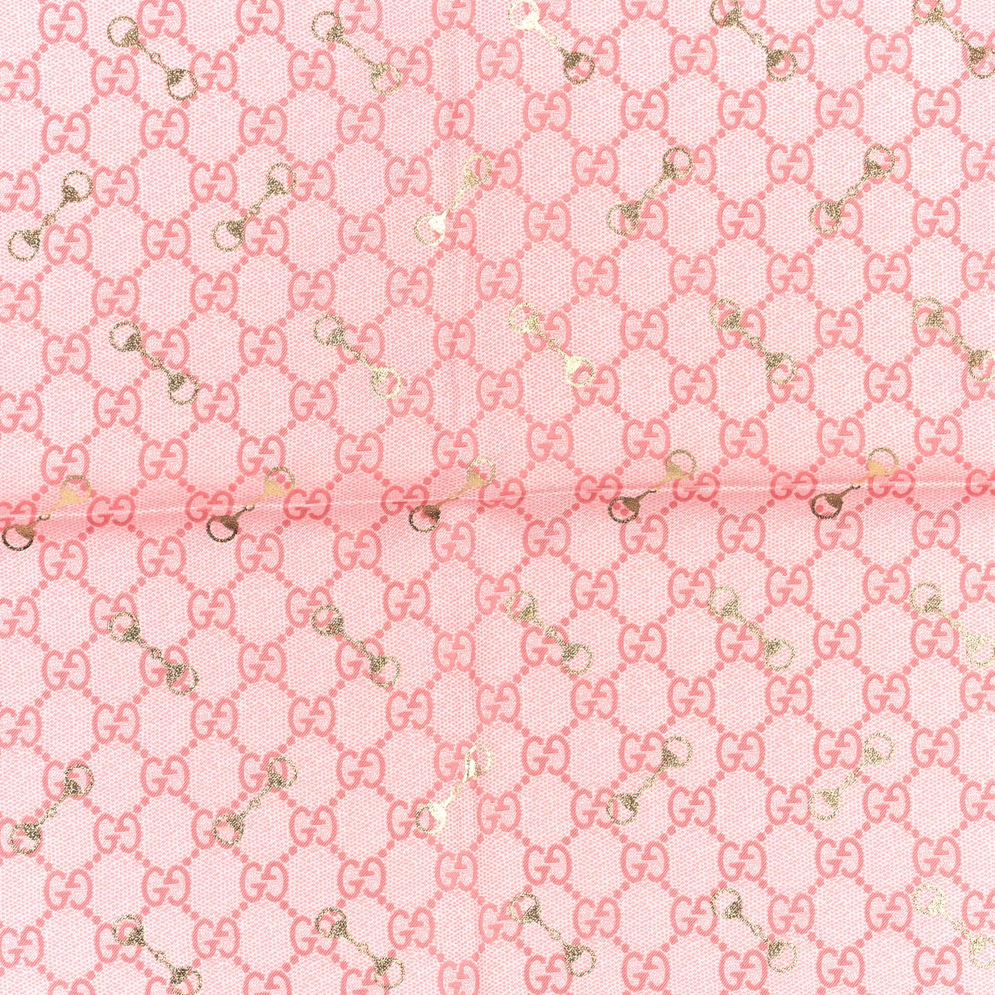 Silk Twill GG Monogram GG Gold Horsebit Square Scarf Pink Sky Blue