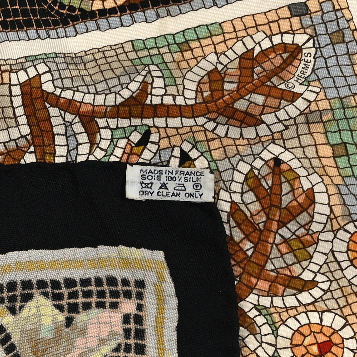 Hermes Silk Pavement Scarf 90 Black 3 of 3
