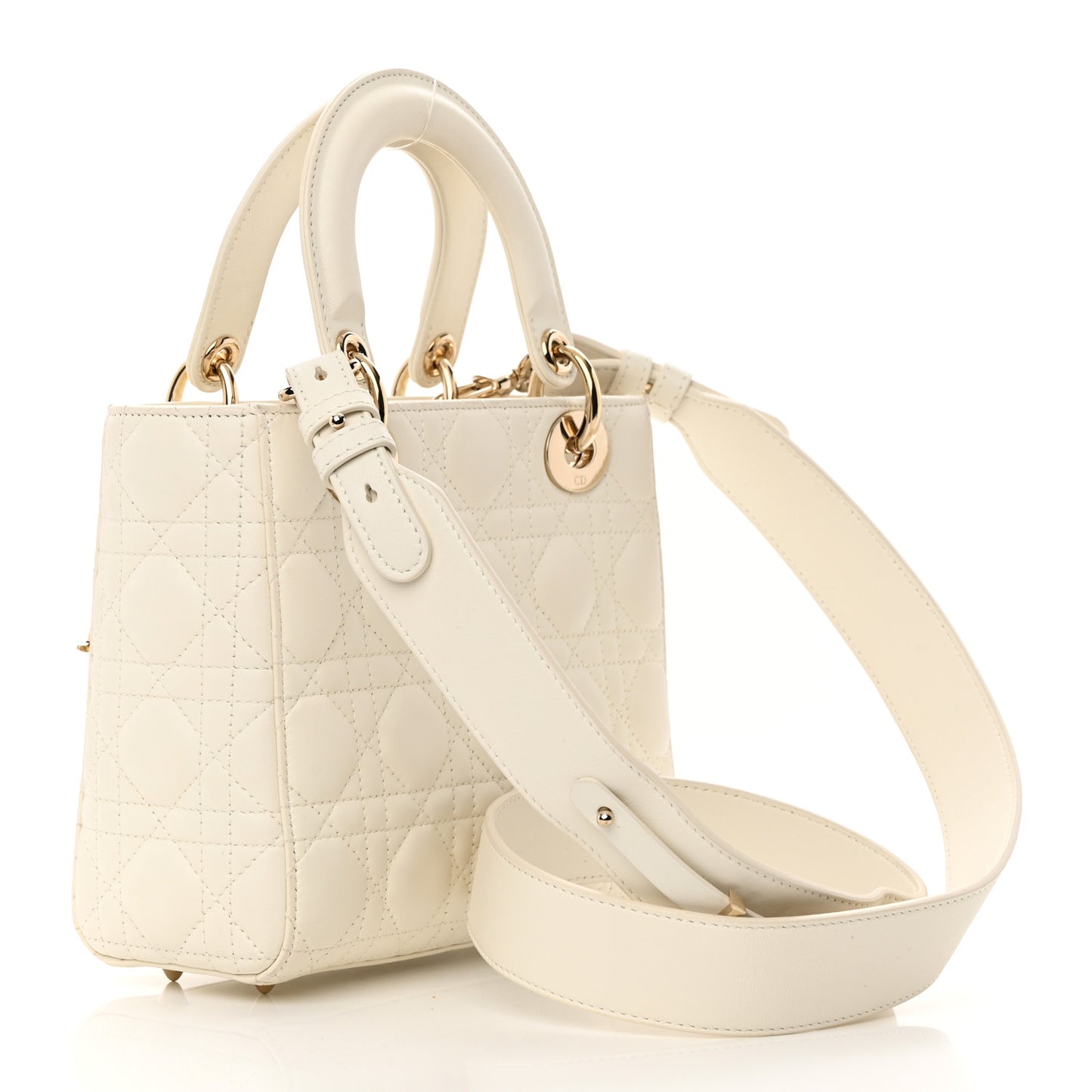 Lambskin Cannage Small My ABCDior Lady Dior White