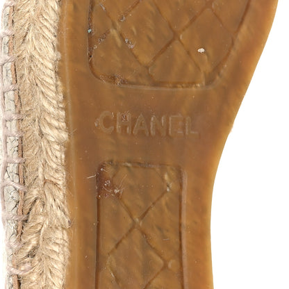 Chanel Crackled Calfskin High Top Espadrilles 35 Light Beige Black 9 of 9