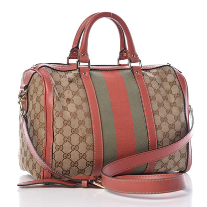 Gucci Monogram Medium Vintage Web Boston Pink 4 of 25