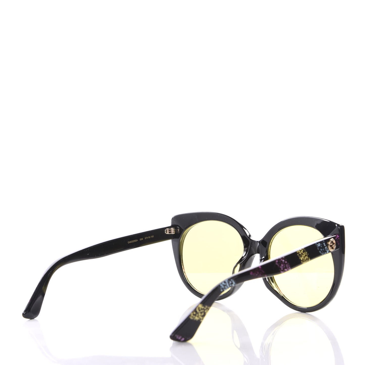 Glitter Cat Eye Sunglasses GG0325SA Black Yellow