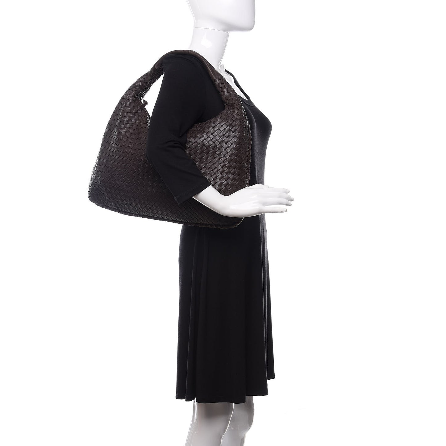 Nappa Intrecciato Large Veneta Hobo Ebano