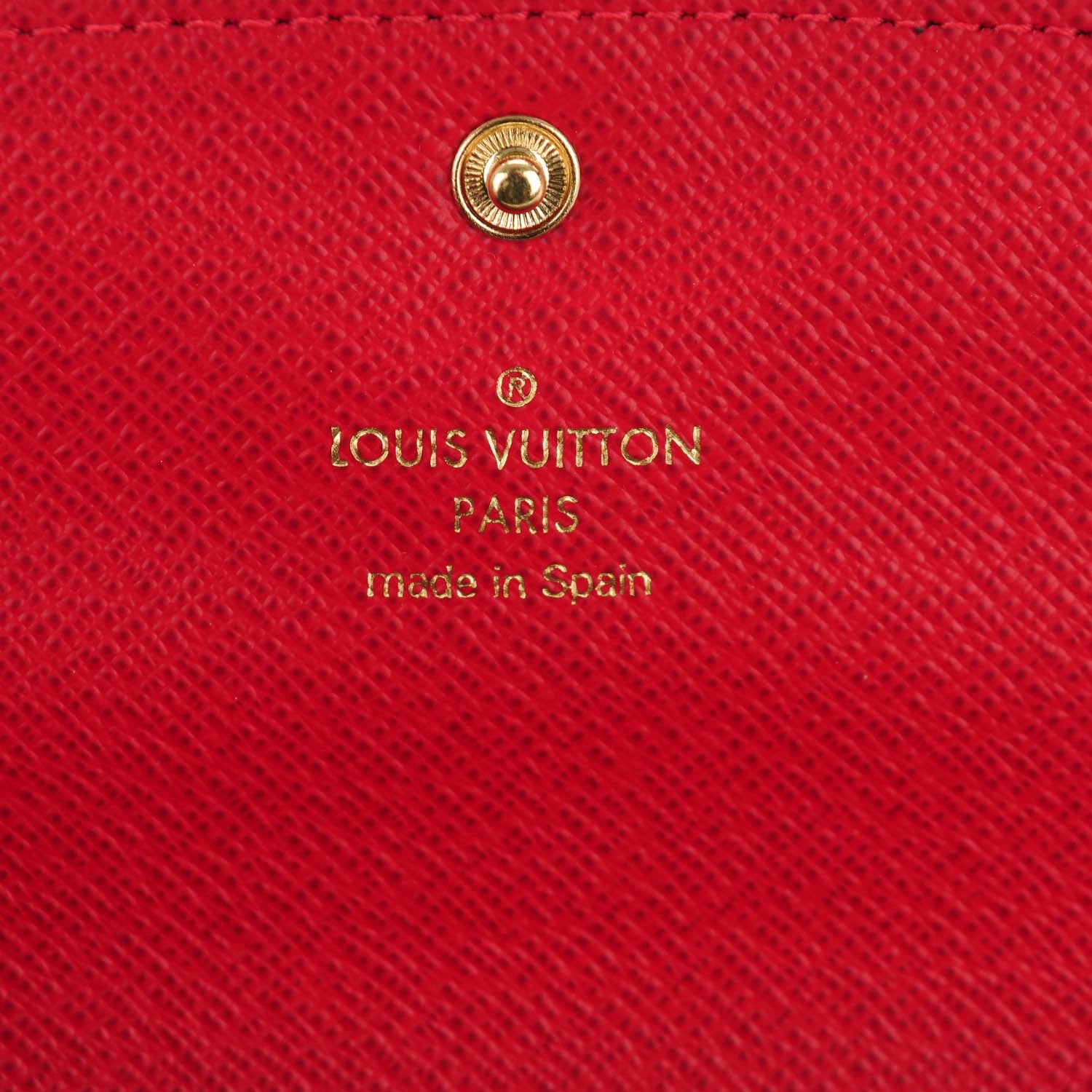 Louis Vuitton Damier Ebene Emilie Wallet Red 6 of 7