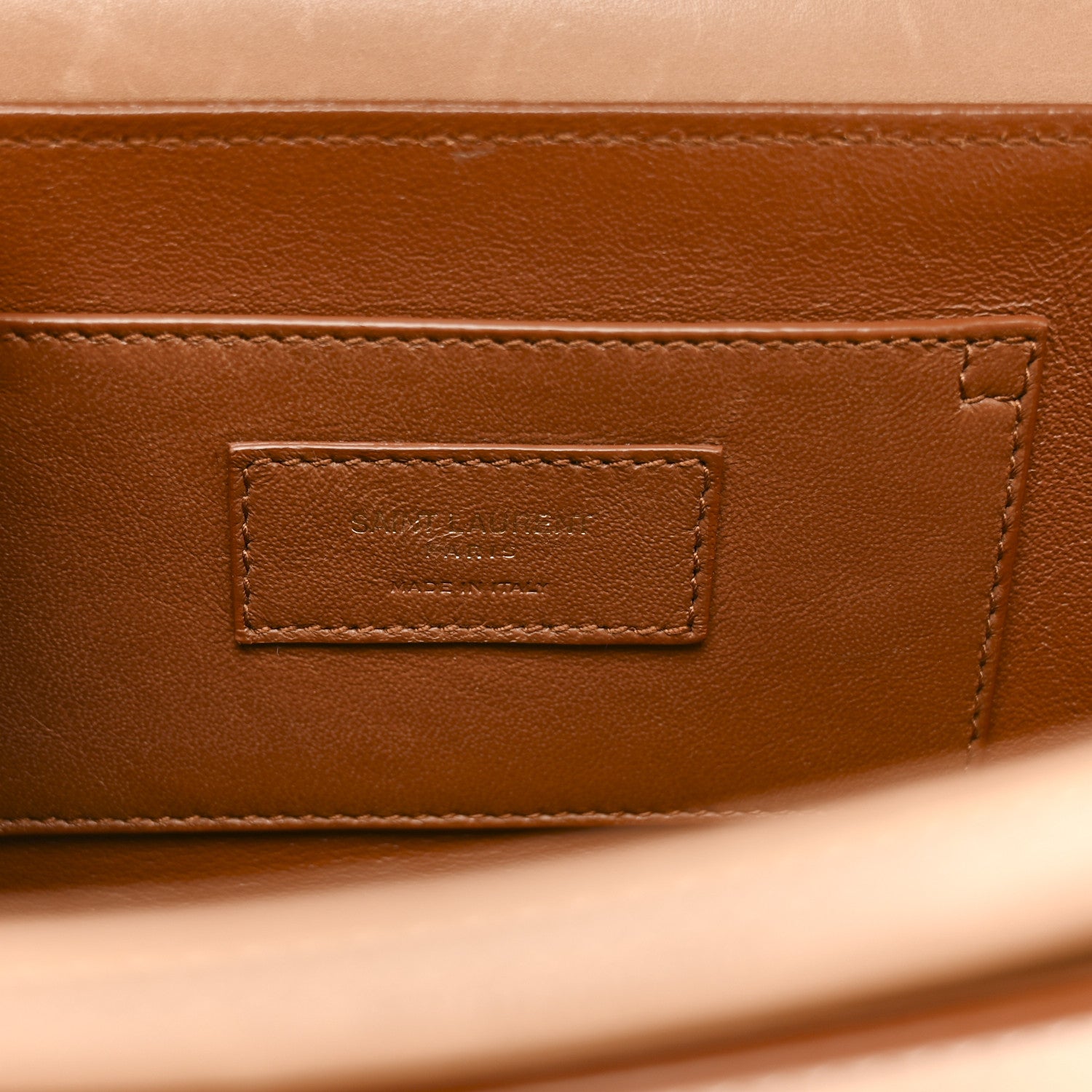 Saint Laurent Box Calfskin Monogram Medium Solferino Satchel Natural Tan 6 of 13